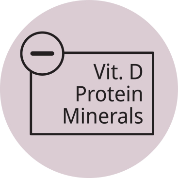 Сниженное содержание витамина D, белка и минералов